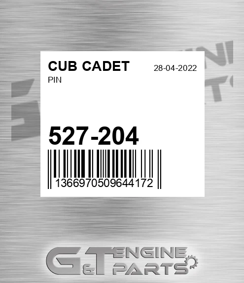 527-204 Pin for CUB CADET