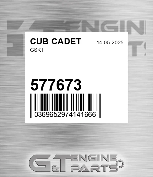 577673 CUB CADET Gskt