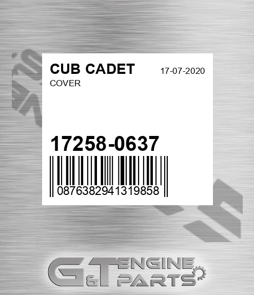 17258-0637 Cover for CUB CADET