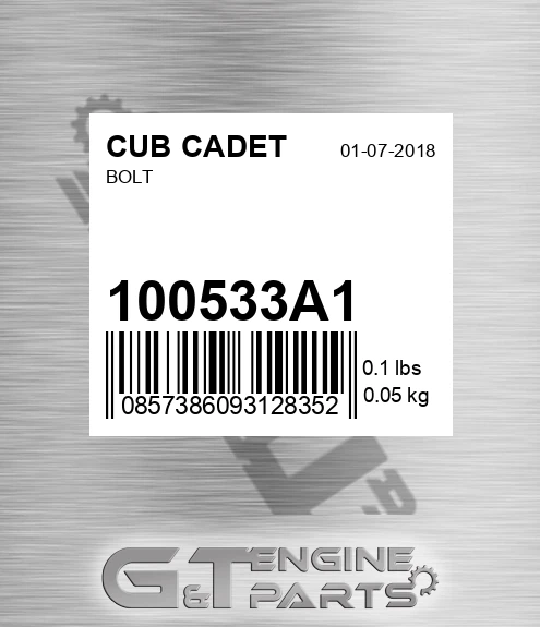 100533A1 Bolt