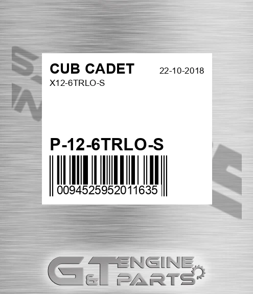 P-12-6TRLO-S X12-6trlo-s for CUB CADET