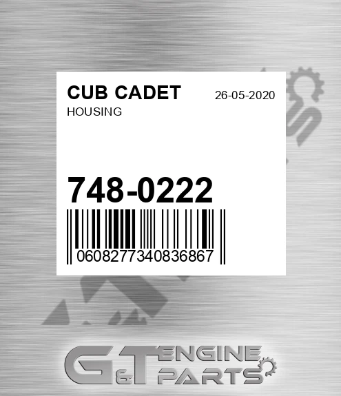 748-0222 Housing for CUB CADET