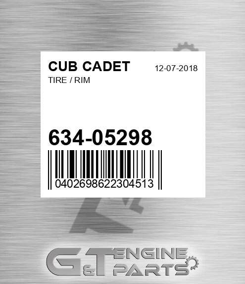 634-05298 Tire / Rim