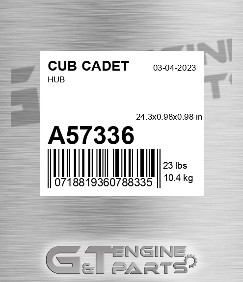 A57336 CUB CADET Hub