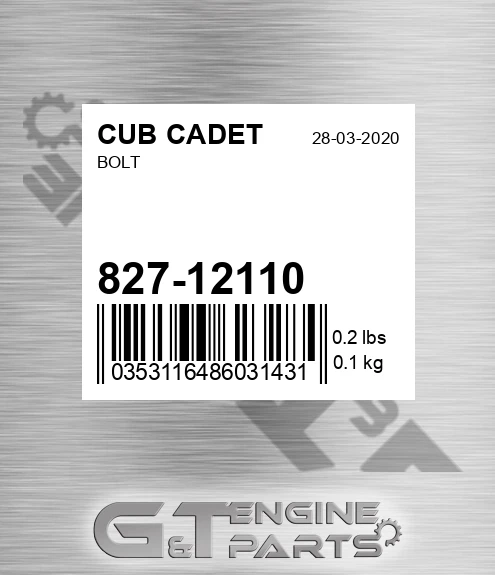 827-12110 Bolt