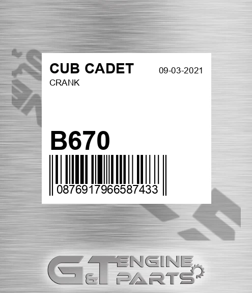 B670 Crank