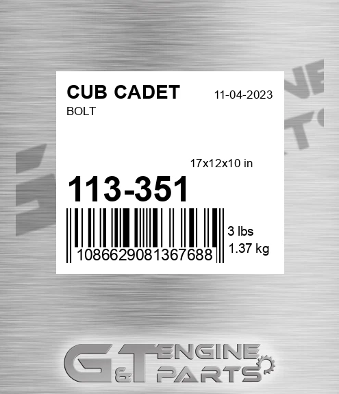 113-351 Bolt