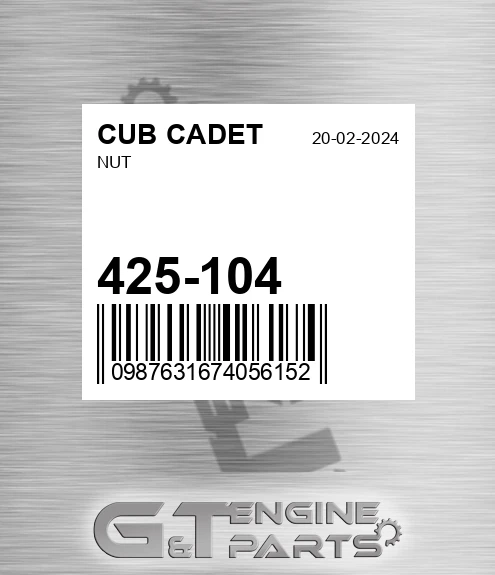 425-104 Nut for CUB CADET