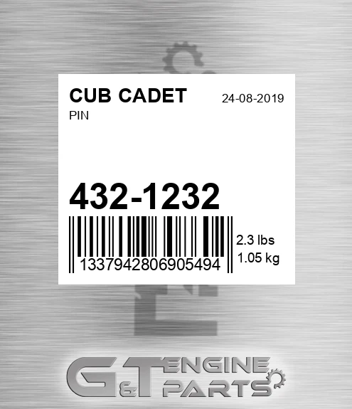 432-1232 Pin for CUB CADET