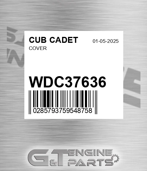 WDC37636 Cover for CUB CADET