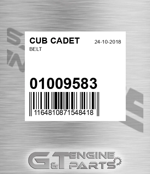 01009583 Belt for CUB CADET