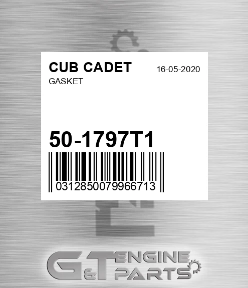 50-1797T1 Gasket for CUB CADET