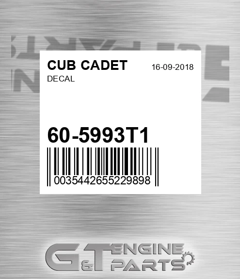 60-5993T1 Decal for CUB CADET