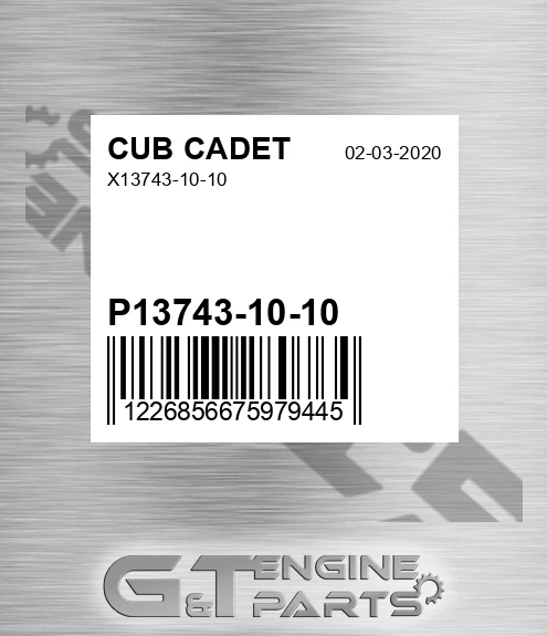 P13743-10-10 X13743-10-10 for CUB CADET