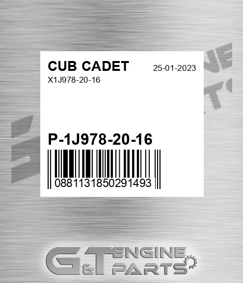 P-1J978-20-16 X1j978-20-16 for CUB CADET
