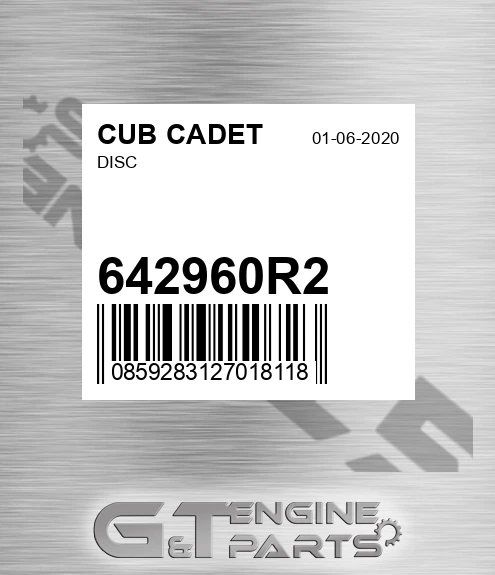642960R2 Disc for CUB CADET