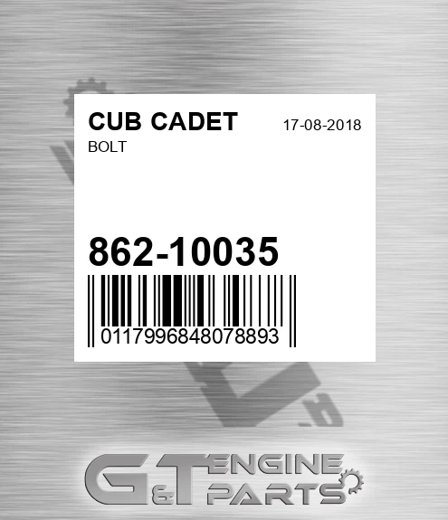 862-10035 Bolt for CUB CADET