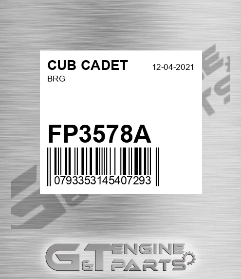 FP3578A Brg for CUB CADET