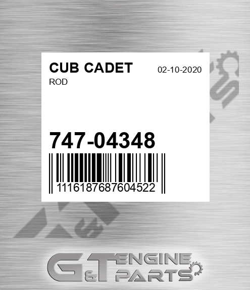 747-04348 Rod for CUB CADET