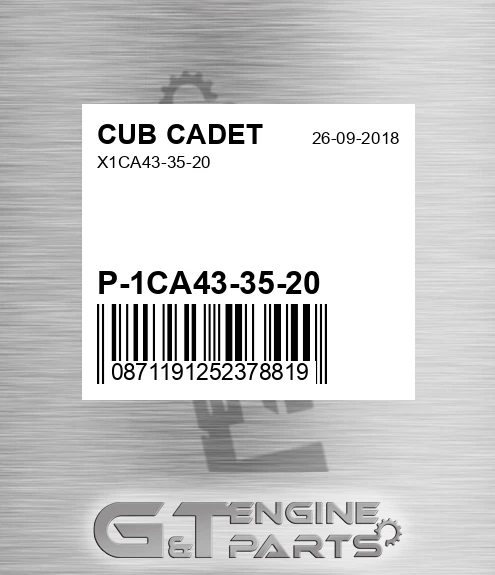 P-1CA43-35-20 X1ca43-35-20 for CUB CADET