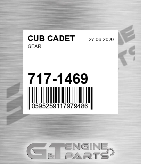 717-1469 Gear for CUB CADET