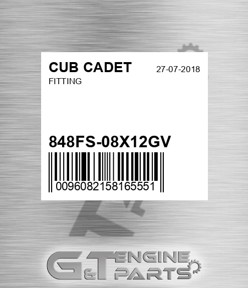 848FS-08X12GV Fitting