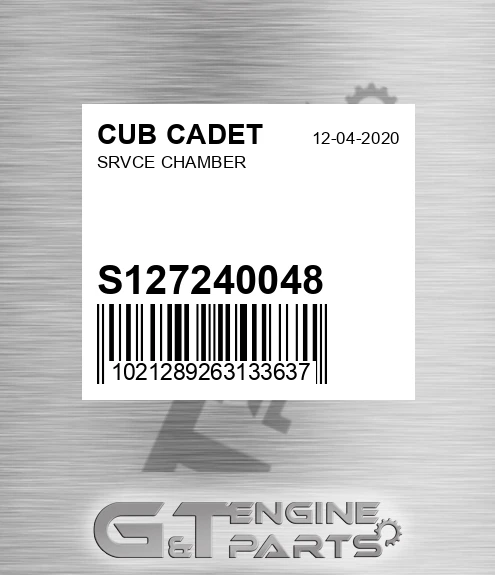 S127240048 Srvce Chamber for CUB CADET
