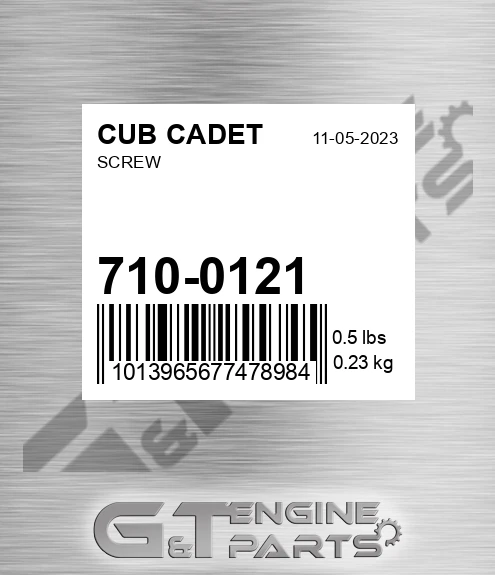 710-0121 Screw for CUB CADET