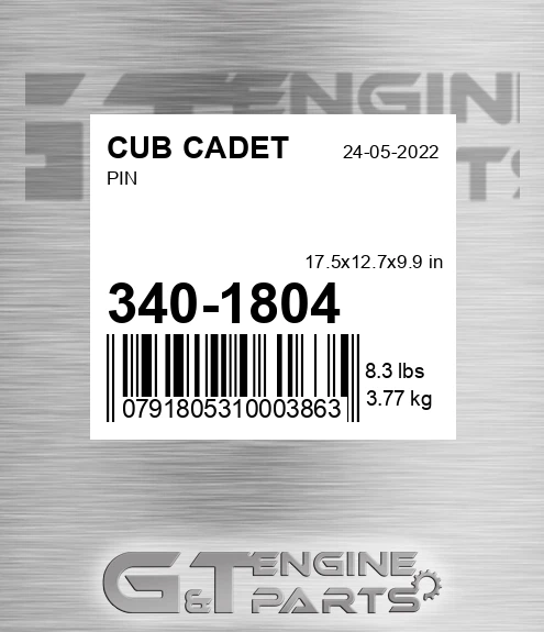 340-1804 Pin for CUB CADET