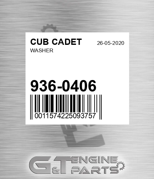 936-0406 Washer for CUB CADET