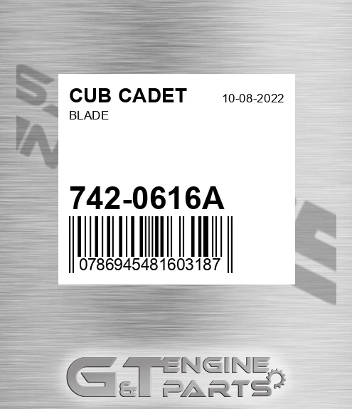742-0616A Blade for CUB CADET