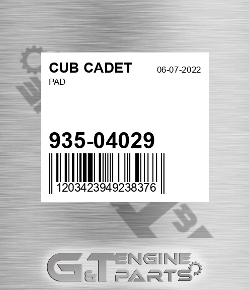 935-04029 Pad for CUB CADET