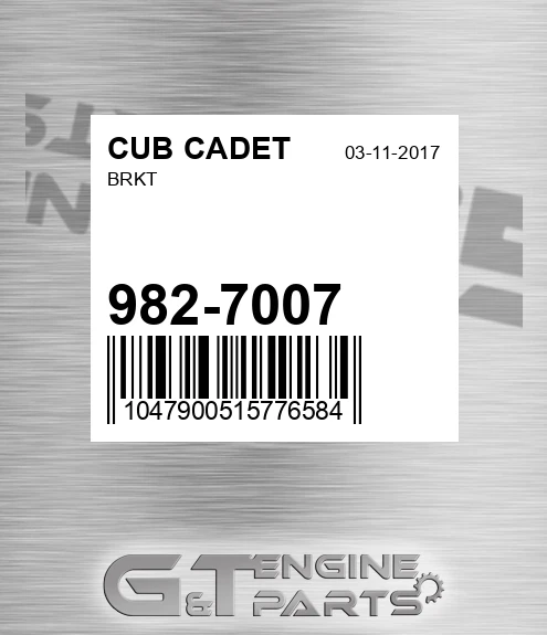 982-7007 Brkt for CUB CADET