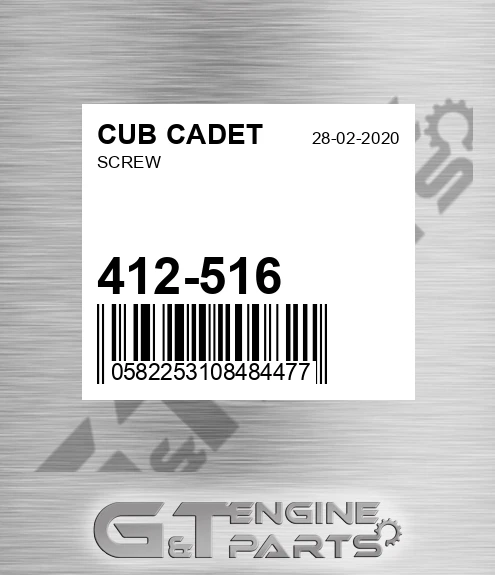 412-516 Screw for CUB CADET