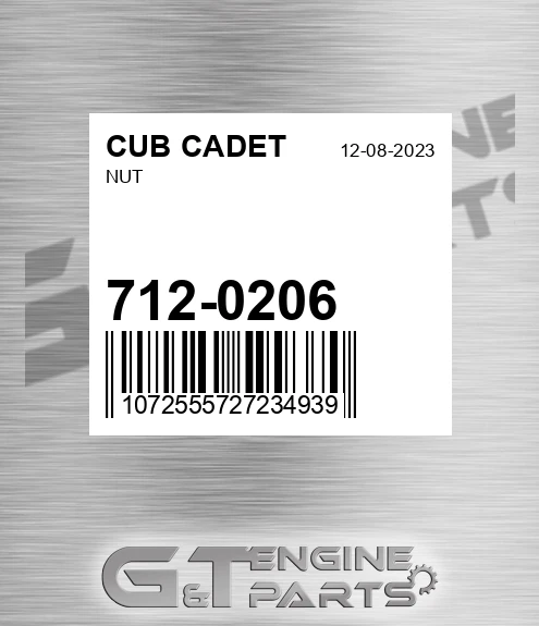 712-0206 Nut for CUB CADET
