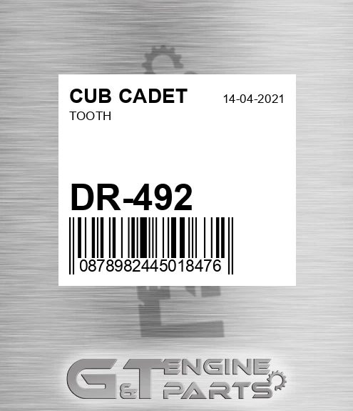 DR-492 Tooth for CUB CADET