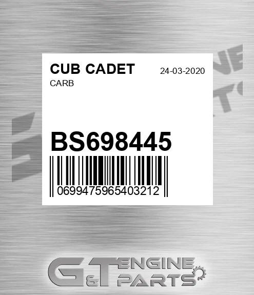 BS698445 Carb for CUB CADET