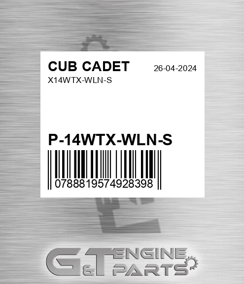P-14WTX-WLN-S X14wtx-wln-s for CUB CADET