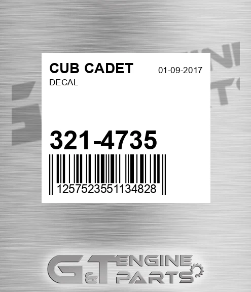 321-4735 Decal for CUB CADET