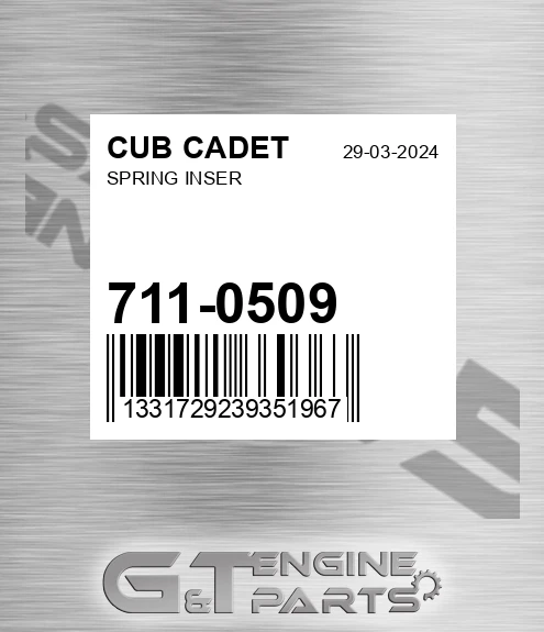 711-0509 Spring Inser for CUB CADET