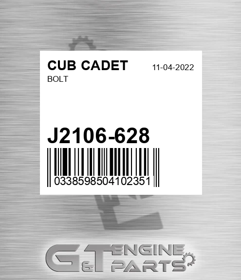 J2106-628 Bolt