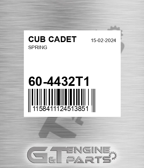 60-4432T1 Spring for CUB CADET