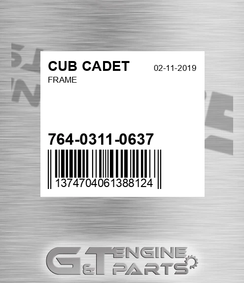 764-0311-0637 Frame for CUB CADET