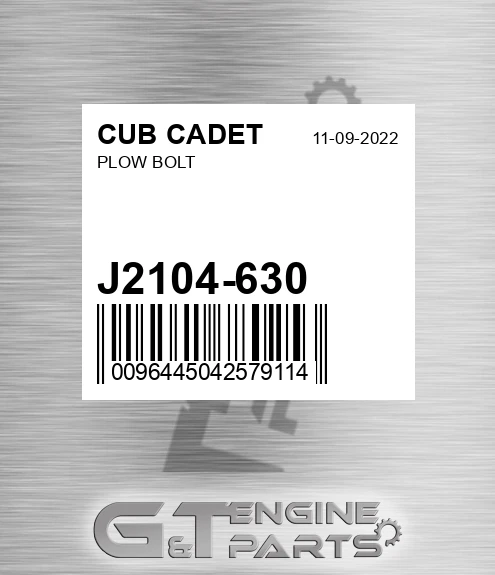 J2104-630 Plow Bolt