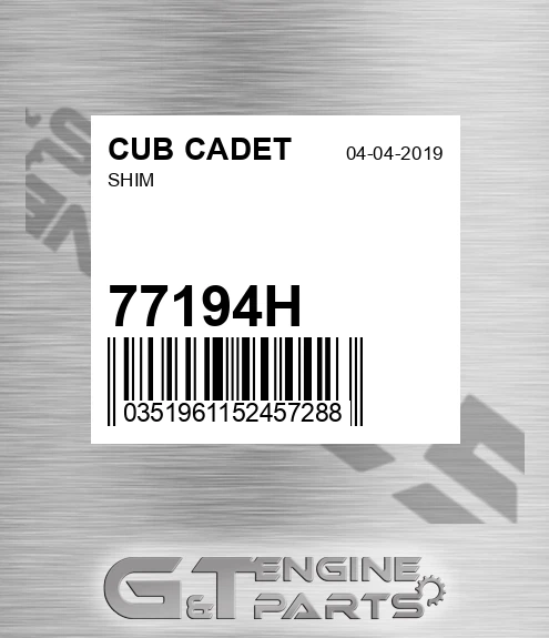77194H Shim for CUB CADET