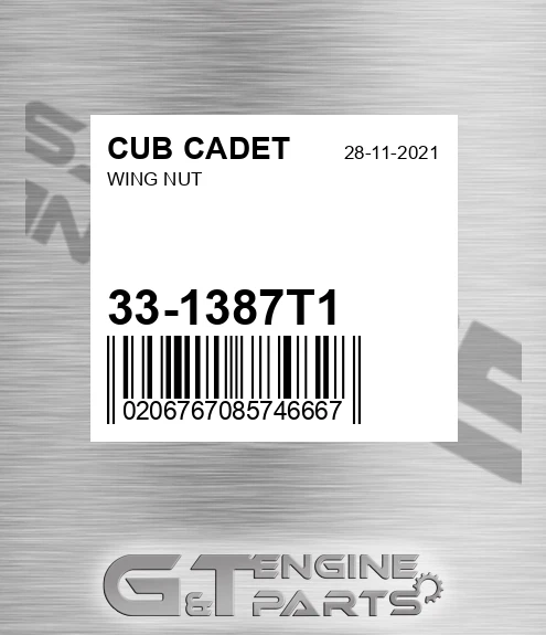 33-1387T1 Wing Nut for CUB CADET