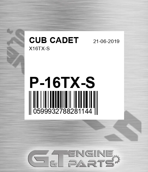 P-16TX-S X16tx-s for CUB CADET