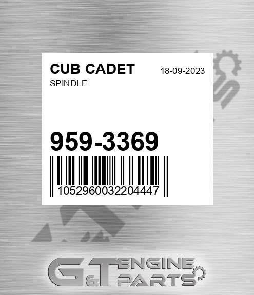 959-3369 Spindle for CUB CADET