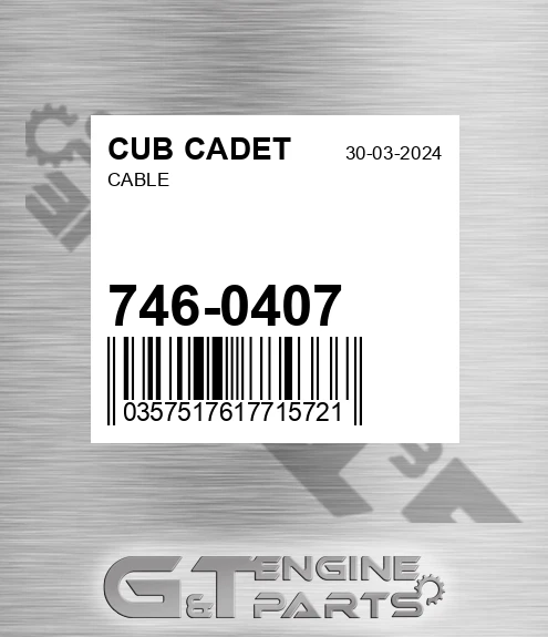 746-0407 Cable for CUB CADET