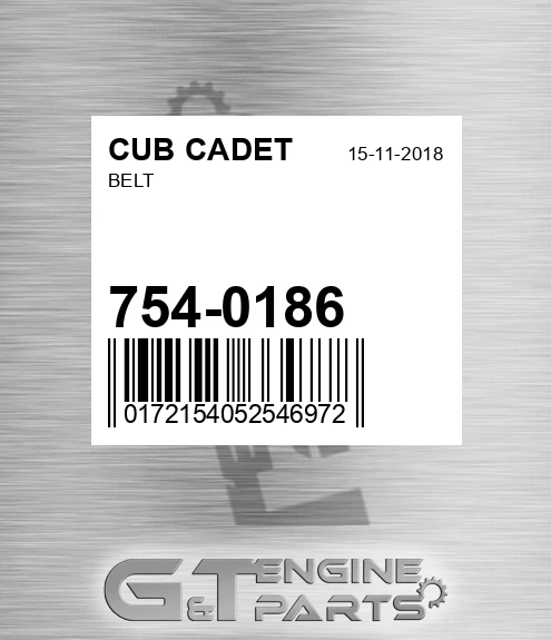754-0186 Belt for CUB CADET